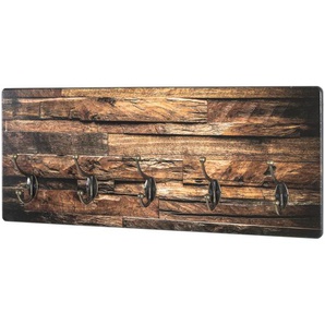 Xxxl Hakenleiste, Natur, Schwarz, Holzwerkstoff, 60x25x8 cm, Garderobe, Garderobenleisten & Garderobenhaken, Garderobenleisten