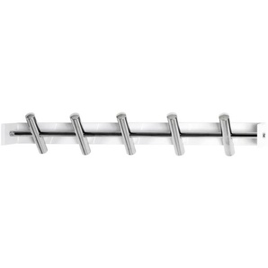 Hakenleiste, Weiß, Chrom, Metall, 60x10x10 cm, Aufhängemöglichkeit, Garderobe, Garderobenleisten & Garderobenhaken, Garderobenleisten