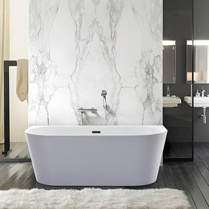 Halb freistehende Badewanne - 245L - 170 x 75 x 58 cm - Acryl - Weiß - DIVINA