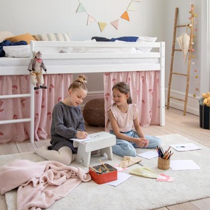 Hoppekids Halbhochbett »Dream« - Weiß - Massivholz -