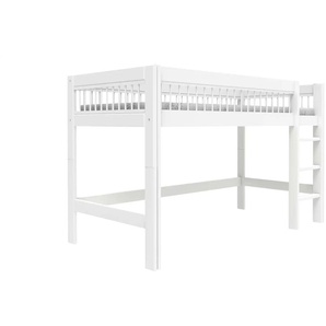 Lifetime Halbhohes Bett mit gerader Leiter  Breeze ¦ weiß ¦ Maße (cm): B: 102 H: 128