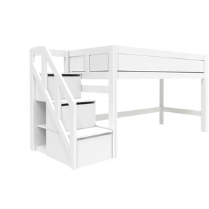 Lifetime Halbhohes Bett mit Treppe   ¦ weiß ¦ Maße (cm): B: 257 H: 128 T: 102.0