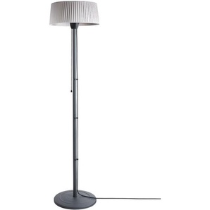 Halogen Elektro-Heizstrahler Grau Stahl 1500 w Freistehend Modern Outdoor Garten Terrasse Balkon Standheizstrahler Terrassenheizstrahler