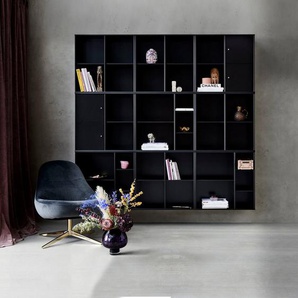 Hammel Furniture Bücherregal Mistral Kubus, Kombination aus 9 Modulen, mit 2 Türenset, Breite 207cm