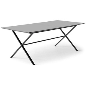 Hammel Furniture Esstisch Meza Designtisch mit Auszugsfunktion und 2 Einlegeplatten, MDF-Tischplatte, gekreuztes Metallgestell, in zwei Breiten