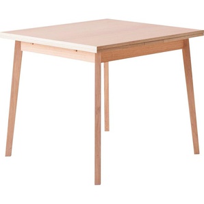 Hammel Furniture Esstisch Basic Single, schnell innenliegende Einlegeplatten ausziehbar, 90(164)x90 cm, Melamin / Massivholz, stabiler dänische Design Tisch