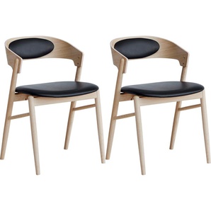 Hammel Furniture Holzstuhl »Findahl by Hammel Springer«, (Set), 2 St., Massivholz, mit Sitz und Rückenpolster aus Leder