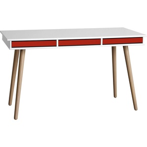 Hammel Furniture Schreibtisch Mistral, mit Holzbeinen und drei Schubladen, Breite: 137,4 cm