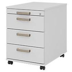 Hammerbacher Rollcontainer Grau 4 Schübe Abschließbar 428 x 580 x 590 mm F004-LG