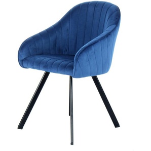 Hamneng Dining Chair - Modern - Blue - Polyester - 59cm x 56cm x 86cm