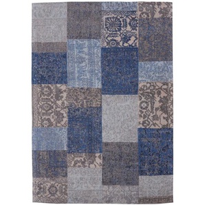 Handgefertigter Kelim-Teppich Dahlstrom aus Wolle in Blau
