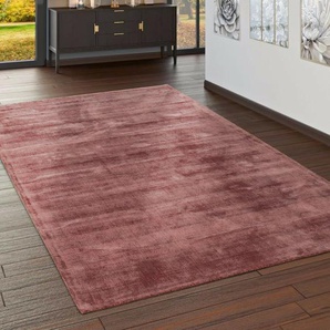 Handgefertigter Teppich Jaquan in Rosa
