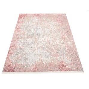 Handgefertigter Teppich Kaylynn in Beige/Rosa