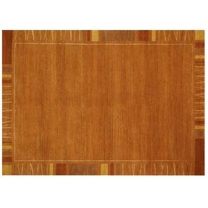 Handgeknüpfter Naturteppich - orange - Wolle - 140 cm | Möbel Kraft