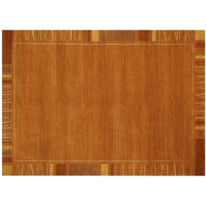 Handgeknüpfter Naturteppich  Sensation Silk Rekhi ¦ orange ¦ Wolle ¦ Maße (cm): B: 90