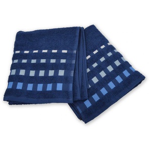 Handtuch KINZLER Kreta Handtücher Gr. B/L: 50 cm x 100 cm (1 St.), blau Handtücher Uni Farben, mit Bordüre, angenehm weich und flauschig, 100% Baumwolle