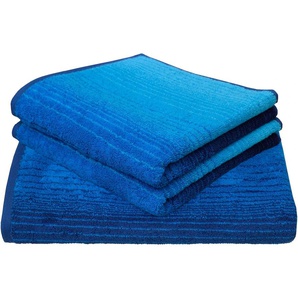 Handtuch Set DYCKHOFF Colori Handtücher (Packung) Gr. (3 St.), blau Handtuch-Sets mit Farbverlauf