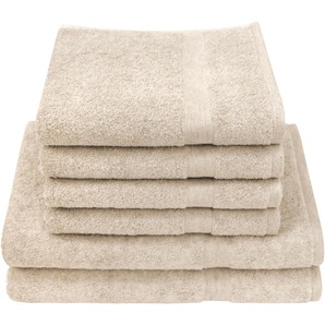 Handtuch Set DYCKHOFF Deep Harmony Comfort Handtücher (Packung) Gr. (6 St.), beige (natur) Handtuch-Sets
