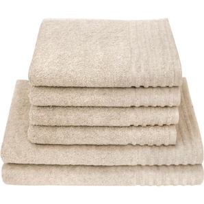 Handtuch Set DYCKHOFF Deep Harmony Energy Handtücher (Packung) Gr. (6 St.), beige (natur) Handtuch-Sets