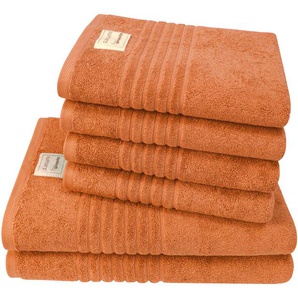 Handtuch Set DYCKHOFF Handtuch-Sets Gr. 6 tlg., orange (terra) Handtuch-Sets