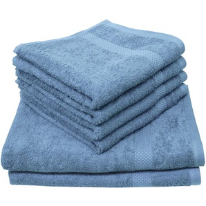 Handtuch Set DYCKHOFF Planet Handtuch-Sets Gr. 6 tlg., blau (rauchblau) Handtuch-Sets