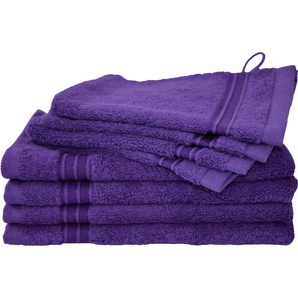 Handtuch Set DYCKHOFF Siena Handtuch-Sets Gr. 8 tlg., lila (ultraviolett) Handtuch-Sets Handtuchset in tollen Unifarben
