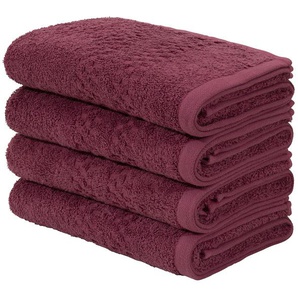 Handtuch Set HOME AFFAIRE Regona, Handtücher (50x100cm), flauschig und weich Handtuch-Sets Gr. 4 tlg., rot (bordeaux) Handtuch-Sets Premium Handtücher mit Bordüre, Handtuch-Set, 100% Baumwolle