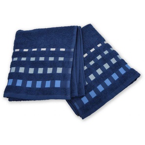 Handtuch Set KINZLER Duschtuch Kreta Handtuch-Sets Gr. 2 tlg., blau Handtuch-Sets Uni Farben, mit Bordüre, angenehm weich und flauschig, 100% Baumwolle