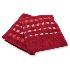 Handtuch Set KINZLER Kreta Handtuch-Sets Gr. 2 tlg., rot (burgund) Handtuch-Sets Uni Farben, mit Bordüre, 100% Baumwolle, als 2, 4 oder 8-teiliges Set