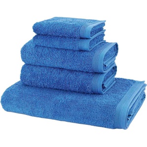 Handtuch Set MÖVE Basic Handtücher (Packung) Gr. (5 St.), blau (cornflower) Handtuch-Sets in hochwertigster Walkfrottier Qualität