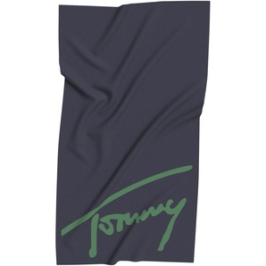 Handtuch TOMMY HILFIGER SWIMWEAR TOWEL Handtücher Gr. B/L: 100 cm x 180 cm (1 St.), grün (grün, blau) Handtücher für Strandanlässe