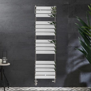 Handtuchheizkörper Mischbetrieb - 1512mm x 450mm - inkl. 600W Heizelement, T-Stück, Ventile & Kabelabdeckung - Chrom - Lustro