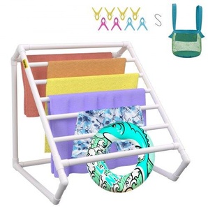Handtuchständer Handtuchhalter mit 8 Handtuchstangen Freistehend, Spa Schwimmbäder Handtuchhalter 138 x 138 x 140 cm Weiß Tragkraft 30 kg, PVC Handtuchständer mit 8 Handtuchklammern & 1 Haken MJJBSFTSXZGB816KIV0