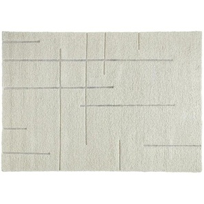 Handweb-Teppich - beige - Wolle,Baumwolle - 190 cm | Möbel Kraft
