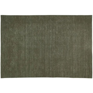 Handweb-Teppich Idaho ¦ grün ¦ Wolle ¦ Maße (cm): B: 90