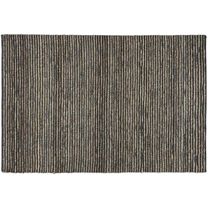 Handweb-Teppich - schwarz - Jute,Wolle - 120 cm | Möbel Kraft