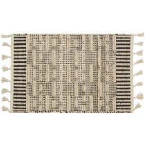 Gray & Jones Handwebteppich Black Coast ¦ beige ¦ Wolle,Baumwolle ¦ Maße (cm): B: 160