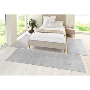 Hanse Home Bettumrandung Pure 3er Set Hellgrau 70x140 cm (BxT) Mischgewebe Rechteckig