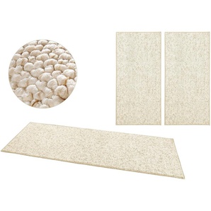 HANSE Home Bettumrandung Wolly 2, Höhe 12 mm, (3-tlg), Bettvorleger, 3-teiliger Läufer Set, Unifarben, Kurzflor, Bettläufer