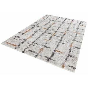 HANSE Home Hochflor-Teppich Grid, rechteckig, Höhe: 30 mm, Shaggy, Boho, Flokati, Weich, Modern, Wohnzimmer, Schlafzimmer, Flur