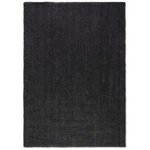 Hanse Home Juteteppich Bouclé, Schwarz, Textil, Uni, rechteckig, 80x150 cm, Oeko-Tex® Standard 100, für Fußbodenheizung geeignet, beidseitig verwendbar, in verschiedenen Größen erhältlich, pflegeleicht, strapazierfähig, leicht zusammenrollbar, Teppiche &
