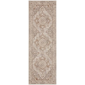 Hanse Home Läufer Terrain, Creme, Braun, Kunststoff, orientalisch, rechteckig, 80x200 cm, Oeko-Tex® Standard 100, für Fußbodenheizung geeignet, in verschiedenen Größen erhältlich, pflegeleicht, strapazierfähig, leicht zusammenrollbar, Teppiche & Böden,
