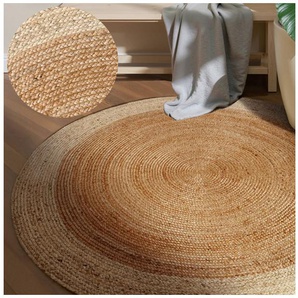 HANSE Home Teppich Jutta Juteteppich, rund, Höhe: 9 mm, 100% Jutefaser, Natur, Wohnzimmer, Esszimmer, Flur, Boho, Skandi