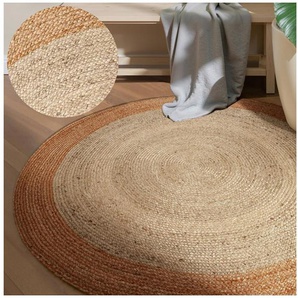 HANSE Home Teppich Jutta Juteteppich, rund, Höhe: 9 mm, 100% Jutefaser, Natur, Wohnzimmer, Esszimmer, Flur, Boho, Skandi