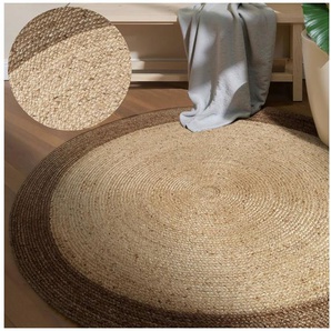 HANSE Home Teppich Jutta Juteteppich, rund, Höhe: 9 mm, 100% Jutefaser, Natur, Wohnzimmer, Esszimmer, Flur, Boho, Skandi
