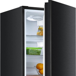 HANSEATIC Kühl-/Gefrierkombination HKGK14349D, D (A-G), schwarz (schwarz, edelstahlfarben), Rechtsanschlag, Kühlschränke, Abtauautomatik, Obst & Gemüse-Fach, Topseller