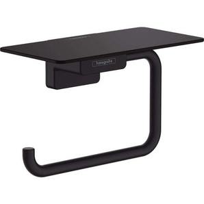 AddStoris - Papierrollenhalter mit Ablage, schwarz matt 41772670 - Hansgrohe
