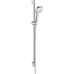 hansgrohe Brauseset CROMA SELECT S MULTI Brausestange Unica´Croma 650 mm, EcoSmart 9 l/min weiß/chrom 26561400