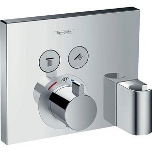 hansgrohe Brausethermostat ShowerSelect Unterputz für 2 Funktionen mit Schlauchanschluss & Duschkopfhalterung