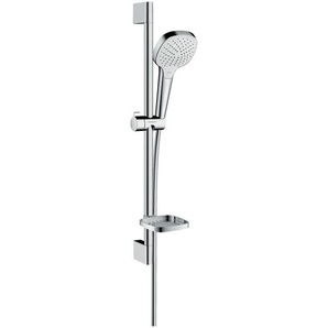 Hansgrohe - Croma Select e Brauseset 110mm Vario 14,7l/min mit Brausestange 650mm, Seifenschale, Weiß/Chrom